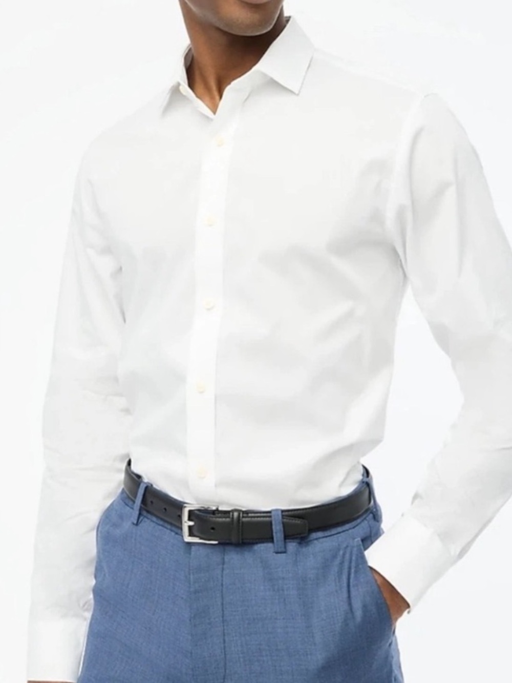 Men’s J. Crew Performance White Long Sleeve Button Down Shirt 15/34 Slim NWT